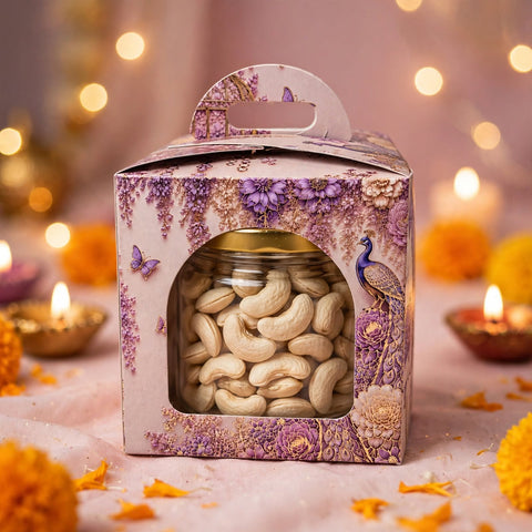 1 Jar Box With Window And Handle- Dusty Lilac(3.5*3.5*3.5 Inch) (BK-51-EW-DL)