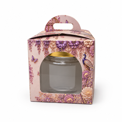 1 Jar Box With Window And Handle- Dusty Lilac(3.5*3.5*3.5 Inch) (BK-51-EW-DL)