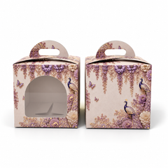 1 Jar Box With Window And Handle- Dusty Lilac(3.5*3.5*3.5 Inch) (BK-51-EW-DL)