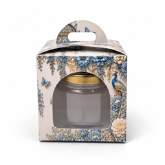 1 Jar Box With Window And Handle- Powder Blue (3.5*3.5*3.5 Inch) (BK-51-EW-PB)