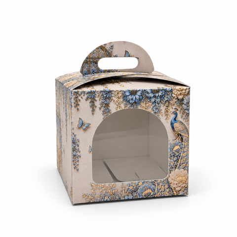 1 Jar Box With Window And Handle- Powder Blue (3.5*3.5*3.5 Inch) (BK-51-EW-PB)