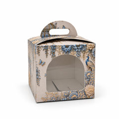 1 Jar Box With Window And Handle- Powder Blue (3.5*3.5*3.5 Inch) (BK-51-EW-PB)