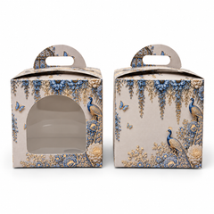 1 Jar Box With Window And Handle- Powder Blue (3.5*3.5*3.5 Inch) (BK-51-EW-PB)