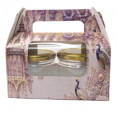 2 Jar Box With Window And Handle- Dusty Lilac(7*3.5*3.5 Inch) (BK-52-EW-DL)