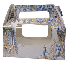 2 Jar Box With Window And Handle- Powder Blue(7*3.5*3.5 Inch) (BK-52-EW-PB)
