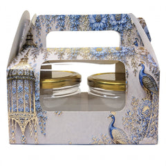 2 Jar Box With Window And Handle- Powder Blue(7*3.5*3.5 Inch) (BK-52-EW-PB)