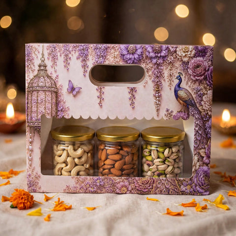 3 Jar Bag With Window and Handle (10.5 x 8 x 3.5 Inch) BK-58-EW-DL