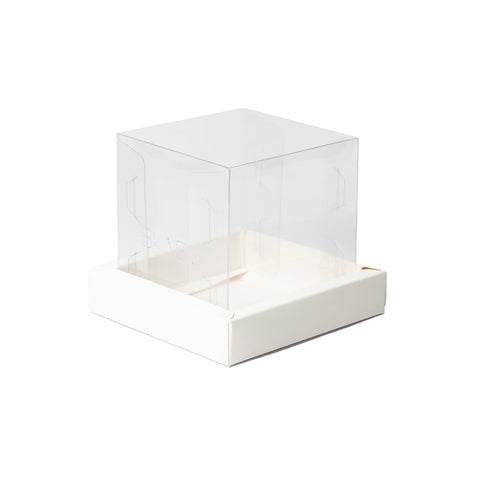 I PC Mini Hamper Jar/bento Cake/ Favour Box In White (4*4*4 Inch) (BK-78)