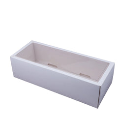 Hamper Box With Transparent Lid White- Inner Size: 10*3.5*3 Inch (BK-86)