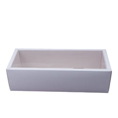 Hamper Box With Transparent Lid White- Inner Size: 10*3.5*3 Inch (BK-86)