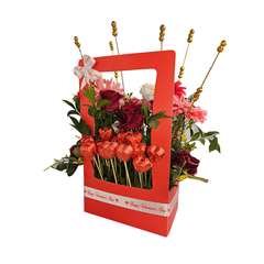 Hamper Bag/hamper Box With Handle For Flower Bouquet, Chocolates, Jars, Dry Fruit Bottles, Candles, Planters, Cookie Jars. 8*4.75*14 Inches (BK-89)