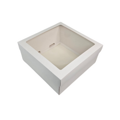 Hamper Box With Top Window Lid And Bottom Tray Inner Size: 8*8*3.75 Inch Outer Size:9*9*3.75 Inch (BK-91)