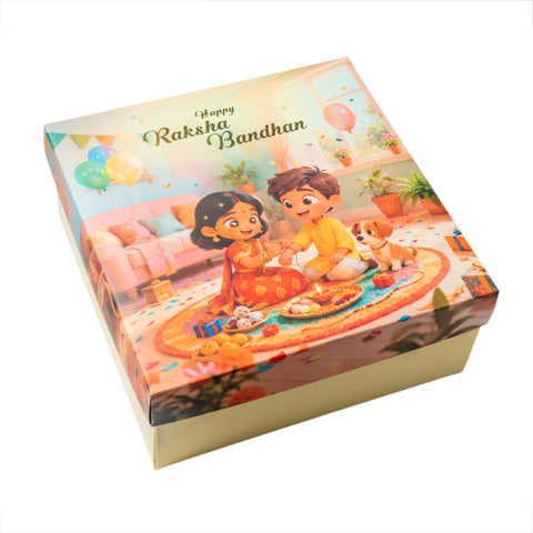 HAMPER BOX WITH TOP LID AND BOTTOM TRAY (8*8*3.75 INCH) (BK-91-RB-CHROME)