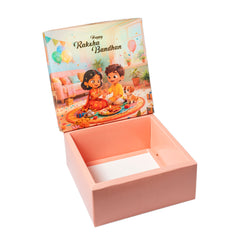 HAMPER BOX WITH TOP LID AND BOTTOM TRAY (8*8*3.75 INCH) (BK-91-RB-PEACH)