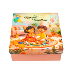 HAMPER BOX WITH TOP LID AND BOTTOM TRAY (8*8*3.75 INCH) (BK-91-RB-PEACH)