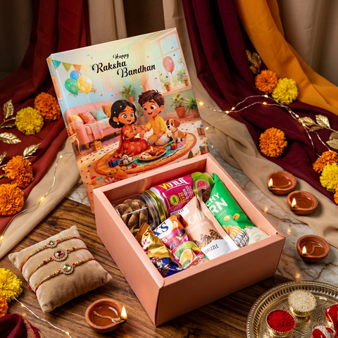 HAMPER BOX WITH TOP LID AND BOTTOM TRAY (8*8*3.75 INCH) (BK-91-RB-PEACH)