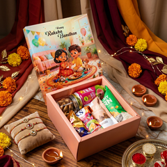 HAMPER BOX WITH TOP LID AND BOTTOM TRAY (8*8*3.75 INCH) (BK-91-RB-PEACH)