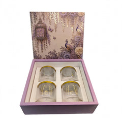 TOP BOTTOM HAMPER BOX IN ENCHANTED WISTERIA PEACOCK DESIGN (10*10*3.75 INCH) (BK-92-EW-DUSTY LILAC)