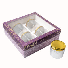 Hamper Box With Top Window Lid And Bottom Tray (10*10*3.75 Inch) (BK-92-PL)