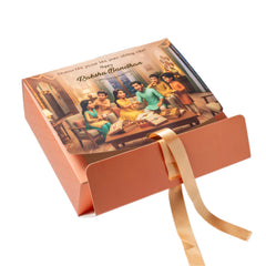 RIBBON CHOCOLATE BOX-RAKSHA BANDHAN DESIGN (7.5*6*2 INCH) (BK-94-RB-PEACH)