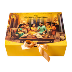 RIBBON CHOCOLATE BOX-RAKSHA BANDHAN DESIGN (7.5*6*2 INCH) (BK-94-RB-CHROME)