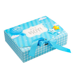 12 CAVITY RIBBON CHOCOLATE BOX-ITS A BOY (7.5*6*2 INCH) (BK-95-BY-BABY BLUE)