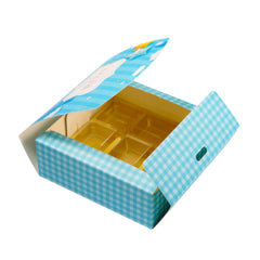 9 CAVITY RIBBON CHOCOLATE BOX-ITS A BOY (5.75*5.75*2 INCH) (BK-96-BY-BABY BLUE)