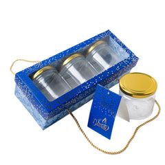 3 Jar Hamper Box With Window And Rope Handle (10*3.5*3 Inch) (BK-99-DB)
