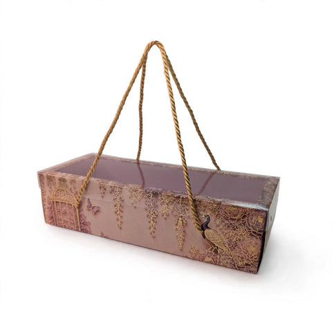 3 Jar Hamper Box With transparent lid And Rope Handle (10*3.5*3 Inch) (BK-99-EW-DL)