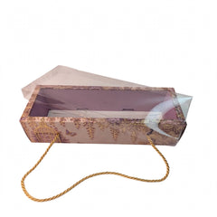 3 Jar Hamper Box With transparent lid And Rope Handle (10*3.5*3 Inch) (BK-99-EW-DL)