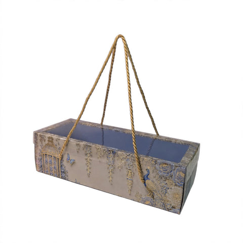 3 Jar Hamper Box With transparent lid And Rope Handle (10*3.5*3 Inch) (BK-99-EW-PB)