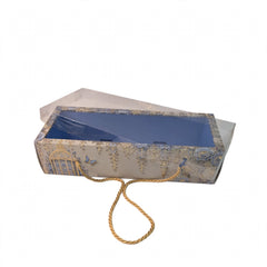 3 Jar Hamper Box With transparent lid And Rope Handle (10*3.5*3 Inch) (BK-99-EW-PB)