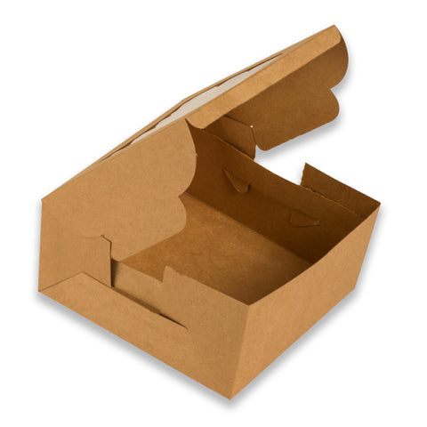 Brown Kraft Half Kg Cake Box with Window 8*8*4 Inch (BK-1-BW)