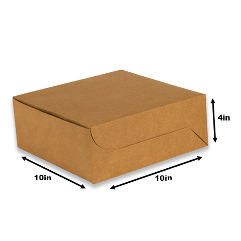 Brown Kraft One Kg Cake Box 10*10*4 Inch (BK-2-BNW)