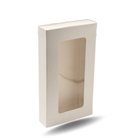 SLIDER TEALIGHT CANDLE BOX WITH WINDOW- 6.5*3.5*1 INCH- WHITE (CBR-03)