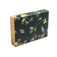 6 CAVITY SLIDER CHOCOLATE BOX WITH PRINTED SLEEVES AND GOLDEN TRAY (14*9.5*3 CM) (CK-1-EB)