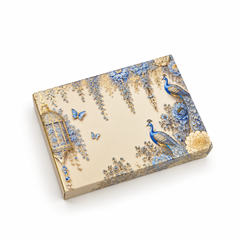6 Cavity Chocolate Box In Enchanted Wisteria Peacock Design-Powder Blue(14*9.5*3 CM) (CK-1-EW-Powder Blue)