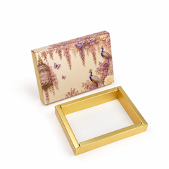 6 Cavity Chocolate Box In Enchanted Wisteria Peacock Design-Dusty Lilac(14*9.5*3 CM) (CK-1-EW-Dusty Lilac)