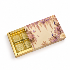 6 Cavity Chocolate Box In Enchanted Wisteria Peacock Design-Dusty Lilac(14*9.5*3 CM) (CK-1-EW-Dusty Lilac)