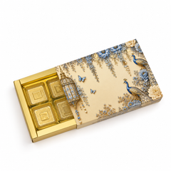 6 Cavity Chocolate Box In Enchanted Wisteria Peacock Design-Powder Blue(14*9.5*3 CM) (CK-1-EW-Powder Blue)
