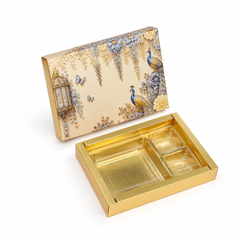 6 Cavity Chocolate Box In Enchanted Wisteria Peacock Design-Powder Blue(14*9.5*3 CM) (CK-1-EW-Powder Blue)