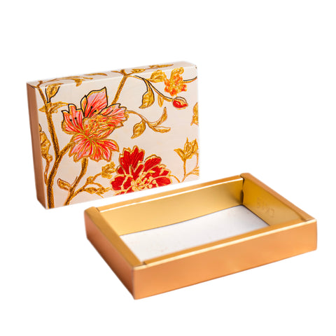 6 CAVITY SLIDER CHOCOLATE BOX WITH PRINTED SLEEVES AND GOLDEN TRAY (14*9.5*3 CM) (CK-1-MM)