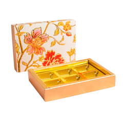 6 CAVITY SLIDER CHOCOLATE BOX WITH PRINTED SLEEVES AND GOLDEN TRAY (14*9.5*3 CM) (CK-1-MM)