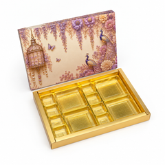 24 Cavity Chocolate Box In Enchanted Wisteria Peacock Design-Dusty Lilac (28.5*14*3 CM) (CK-14-EW-Dusty Lilac)