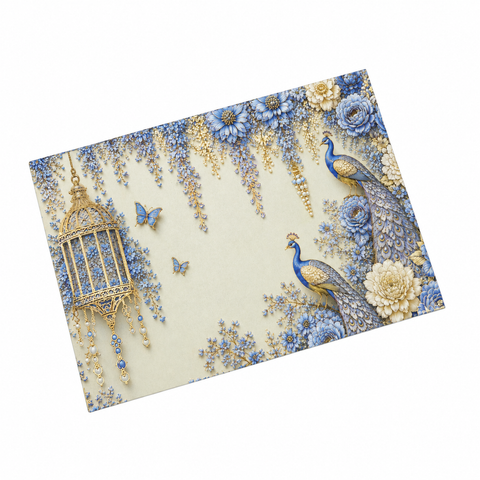 24 Cavity Chocolate Box In Enchanted Wisteria Peacock Design-Powder Blue(28.5*14*3 CM) (CK-14-EW-Powder Blue)
