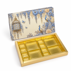 24 Cavity Chocolate Box In Enchanted Wisteria Peacock Design-Powder Blue(28.5*14*3 CM) (CK-14-EW-Powder Blue)