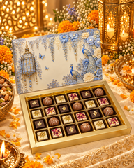 24 Cavity Chocolate Box In Enchanted Wisteria Peacock Design-Powder Blue(28.5*14*3 CM) (CK-14-EW-Powder Blue)