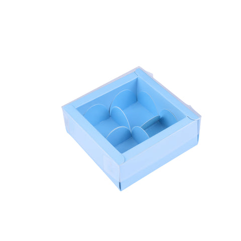 4 Cavity Chocolate/Candle Box with Transparent Lid- 3.25*3.25*1.5 Inch (CK-15)