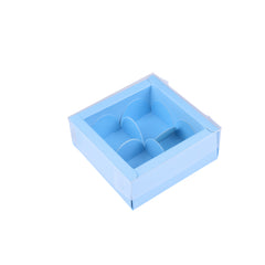 4 Cavity Chocolate/Candle Box with Transparent Lid- 3.25*3.25*1.5 Inch (CK-15)
