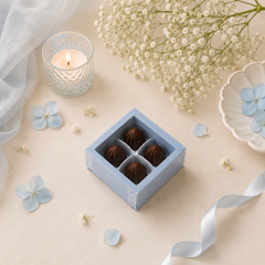 4 Cavity Chocolate/Candle Box with Transparent Lid- 3.25*3.25*1.5 Inch (CK-15)